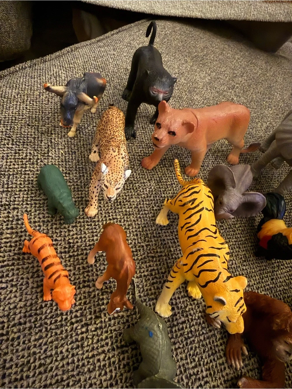 Assorted Small Pets Animal Toy Set - Brown Tiger Black Figures
